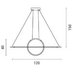 ΦΩΤΙΣΤΙΚΟ ΚΡΕΜΑΣΤΟ ΓΡΑΜΜΙΚΟ LED 45W 3000Κ 120X150 ΜΑΥΡΟ ARTE ILLUMINA - Image 3