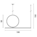 ΦΩΤΙΣΤΙΚΟ ΚΡΕΜΑΣΤΟ LED 32W 100X18 ΛΕΥΚΟ-ΜΑΥΡΟ ARTE ILLUMINA - Image 3