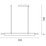 ΦΩΤΙΣΤΙΚΟ ΚΡΕΜΑΣΤΟ ΓΡΑΜΜΙΚΟ LED 20W L124*W5.6*H7CM 3 CCT  ΜΑΥΡΟ ARTE ILLUMINA - Image 3