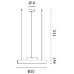 ΦΩΤΙΣΤΙΚΟ ΚΡΕΜΑΣΤΟ LED 40W 3000Κ 50X9 ΛΕΥΚΟ ARTE ILLUMINA - Image 3