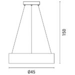 ΦΩΤΙΣΤΙΚΟ ΚΡΕΜΑΣΤΟ ΣΤΡΟΓΓΥΛΟ LED 30W 3000Κ Φ45X11 ΜΑΥΡΟ-ΞΥΛΟ ΔΡΥΣ ARTE ILLUMINA - Image 3