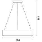 ΦΩΤΙΣΤΙΚΟ ΚΡΕΜΑΣΤΟ ΣΤΡΟΓΓΥΛΟ LED 50W 3000Κ Φ60X11 ΜΑΥΡΟ-ΞΥΛΟ ΔΡΥΣ ARTE ILLUMINA - Image 3