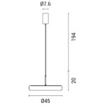 ΦΩΤΙΣΤΙΚΟ ΚΡΕΜΑΣΤΟ LED 30W D40*H120CM ΜΑΥΡΟ 3CCT ARTE ILLUMINA - Image 3