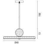 ΦΩΤΙΣΤΙΚΟ ΚΡΕΜΑΣΤΟ LED 36W Φ40X13 ΜΑΥΡΟ-ΧΡΥΣΟ ARTE ILLUMINA WAVES - Image 3