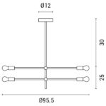 ΦΩΤΙΣΤΙΚΟ ΚΡΕΜΑΣΤΟ 4ΦΩΤΟ 4XΕ27 MAX 40W  1000X550mm ΛΕΥΚΟ ARTE ILLUMINA SKYLINE - Image 3