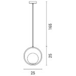 ΦΩΤΙΣΤΙΚΟ ΚΡΕΜΑΣΤΟ ΓΥΑΛΙ ΜΟΝΟΦΩΤΟ 1XE27 Φ25*H25CM ΧΡΥΣΟ ARTE ILLUMINA - Image 3