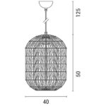 ΦΩΤΙΣΤΙΚΟ ΚΡΕΜΑΣΤΟ ΜΟΝΟΦΩΤΟ Ε27 MAX40W Φ40X49cm ΣΧΟΙΝΙ ΛΕΥΚΟ ARTE ILLUMINA VENTO - Image 3