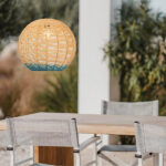 ΦΩΤΙΣΤΙΚΟ ΚΡΕΜΑΣΤΟ ΜΟΝΟΦΩΤΟ Ε27 D500 RATTAN ΛΕΥΚΟ ΓΑΛΑΖΙΟ ARTE ILLUMINA KAI - Image 2