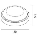 ΦΩΤΙΣΤΙΚΟ ΤΟΙΧΟΥ ΣΤΡΟΓΓΥΛΟ LED 18W Φ200X55 4000K IP54 ΜΑΥΡΟ PLUS ARTE ILLUMINA - Image 2