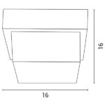 ΑΠΛΙΚΑ ΤΟΙΧΟΥ ΤΕΤΡΑΓΩΝΗ LED 12W 160X160X100 3000K IP65 ΜΑΥΡΗ PRO ARTE ILLUMINA - Image 2