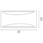 ΑΠΛΙΚΑ ΤΟΙΧΟΥ ΟΒΑΛ E27 MAX 10W LED 220X99X100 IP54 ΓΚΡΙ PRO ARTE ILLUMINA - Image 2