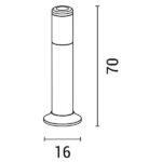 ΚΟΛΩΝΑΚΙ ΔΑΠΕΔΟΥ ΣΤΡΟΓΓΥΛΟ E27 Φ91Χ160Χ700mm IP54 ΜΑΥΡΟ ARTE ILLUMINA - Image 2