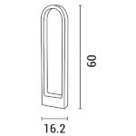 ΚΟΛΩΝΑΚΙ ΟΒΑΛ ΑΛΟΥΜΙΝΙΟΥ 12W 162X57X600 IP65 3000K ΜΑΥΡΟ ARTE ILLUMINA - Image 2