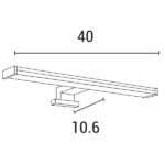 ΦΩΤΙΣΤΙΚΟ ΜΠΑΝΙΟΥ 8W 640Lm 400X106X42 IP44 ΝΙΚΕΛ ARTE ILLUMINA NERO - Image 3