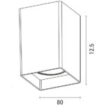 ΦΩΤΙΣΤΙΚΟ ΟΡΟΦΗΣ ΠΛΑΣΤΙΚΟ ΤΕΤΡΑΓΩΝΟ 1XGU10 MAX 8W 80X80X125 ΛΕΥΚΟ ARTE ILLUMINA BOXI - Image 3