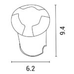 ΦΩΤΙΣΤΙΚΟ ΔΑΠΕΔΟΥ ΕΞΩΤΕΡΙΚΟ 3F LED 3W IP65 85-265V Φ62mm ΜΑΥΡΟ PRO ARTE ILLUMINA - Image 2