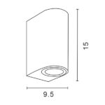ΑΠΛΙΚΑ ΤΟΙΧΟΥ UP-DOWN ΟΒΑΛ GU10 IP54 ΛΕΥΚΗ ARTE ILLUMINA - Image 2