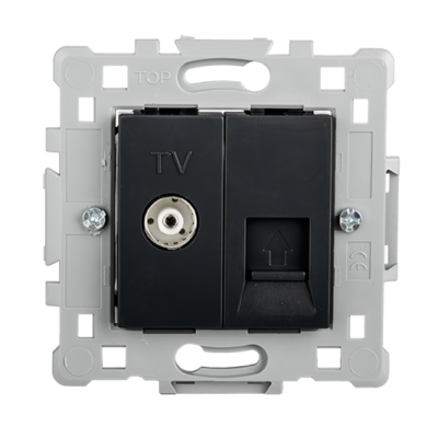 ΠΡΙΖΑ TV(ΘΗΛΥΚΗ)+RJ45 ΜΑΥΡΗ EL1645 SPLENDOR