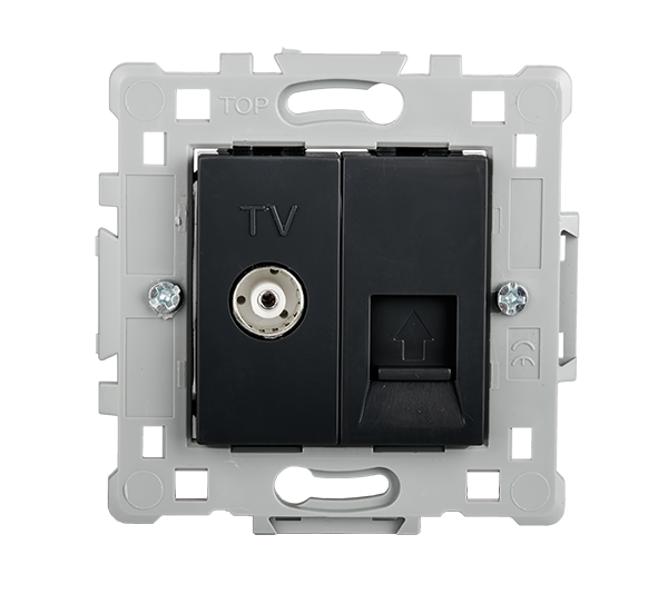 1645 ΠΡΙΖΑ TV(ΘΗΛΥΚΗ)+RJ45 ΜΑΥΡΗ EL1645 SPLENDOR - Image 1