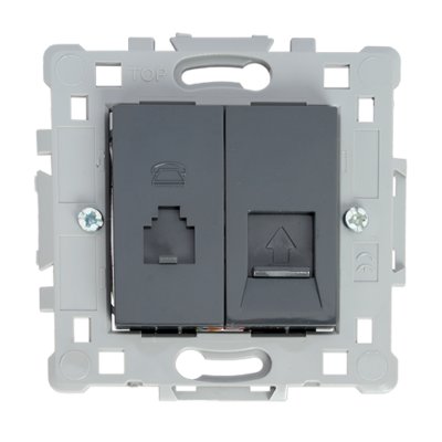 ΠΡΙΖΑ RJ11+RJ45 ΜΑΥΡΗ EL1646 SPLENDOR