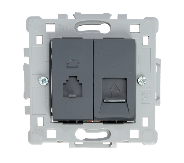 1646 ΠΡΙΖΑ RJ11+RJ45 ΜΑΥΡΗ EL1646 SPLENDOR - Image 1