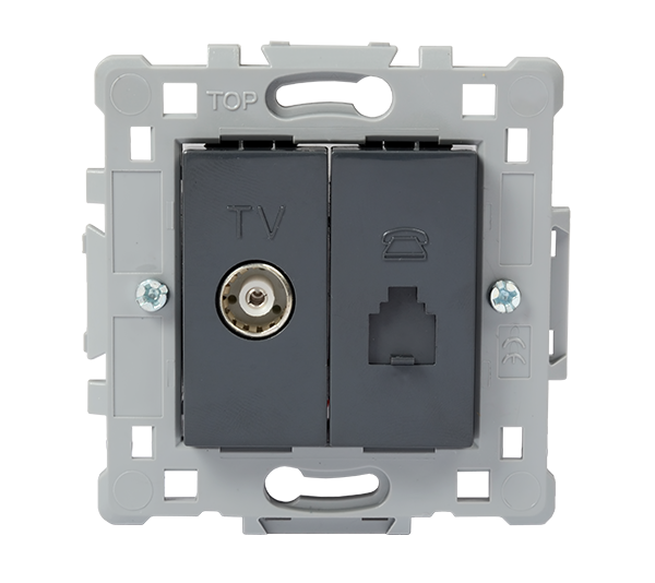 1648 ΠΡΙΖΑ TV(ΘΗΛΥΚΗ)+RJ11 ΜΑΥΡΗ EL1648 SPLENDOR - Image 1