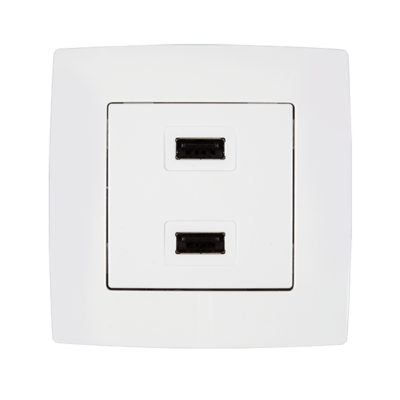 CITY ΔΙΠΛΗ ΠΡΙΖΑ USB ΛΕΥΚΟ ΜΕΤΑΛΛΙΖΕ