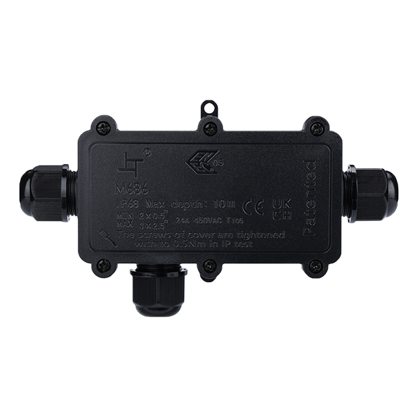 31077 ELMARK JUNCTION BOX 3 ENTRY 450VAC 24A, IP68 - Image 1