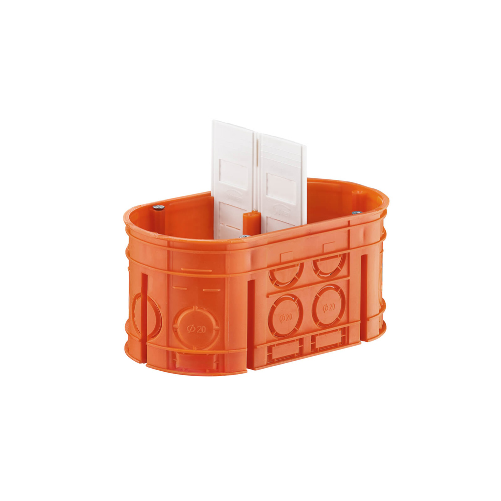 33160008 DOUBLE CONSOLE BOX FOR CONCRETE WITH SEPARATOR - Image 1