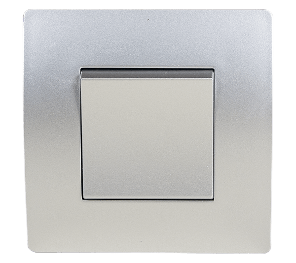 38072S EL BASIC TG115 1 BUTTON CROSS WAY SWITCH SILVER GR - Image 1