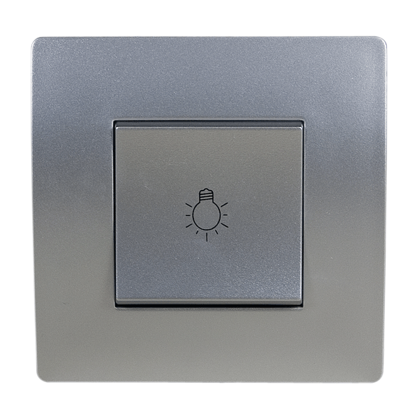 38102S EL BASIC TG112A PUSH BUTTON SWITCH SILVER GREY-OLD - Image 1