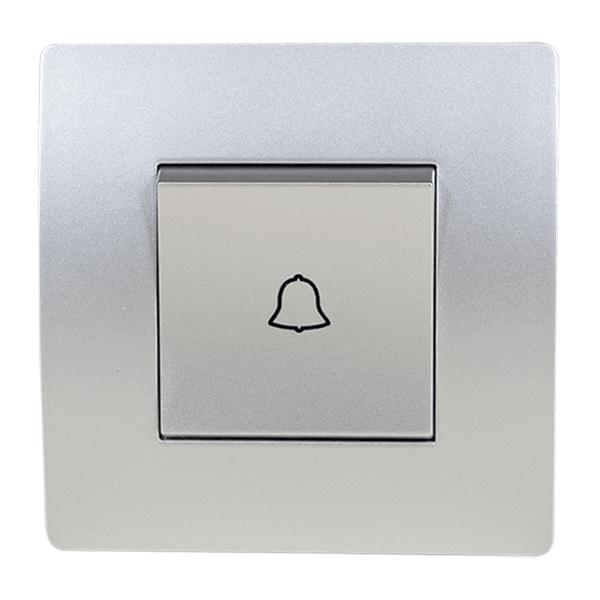 38122S EL BASIC TG112 DOORBELL SWITCH SILVER GREY-OLD - Image 1