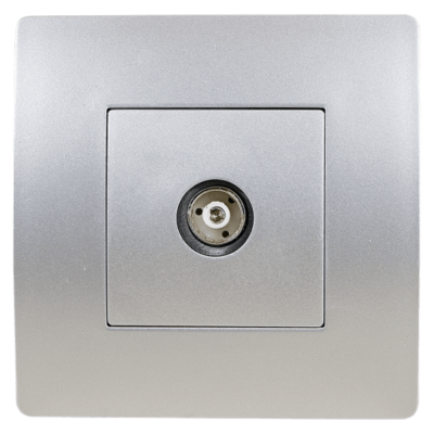 EL BASIC TZ111 TV ANTENNA SOCKET SILVER GREY-OLD