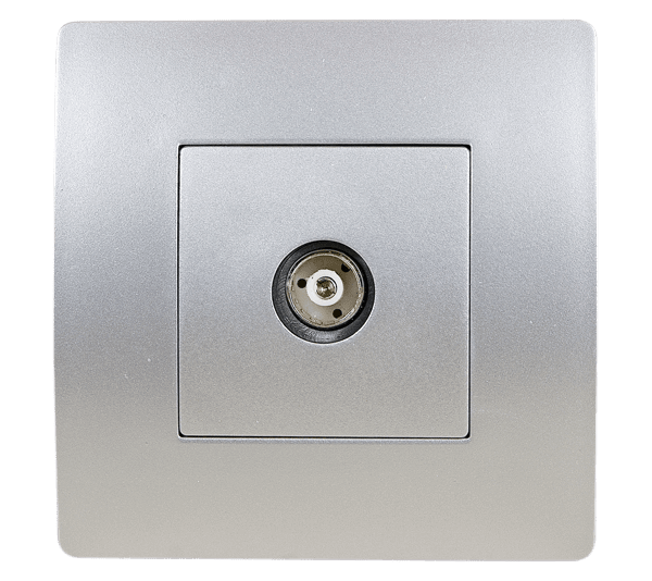 38362S EL BASIC TZ111 TV ANTENNA SOCKET SILVER GREY-OLD - Image 1