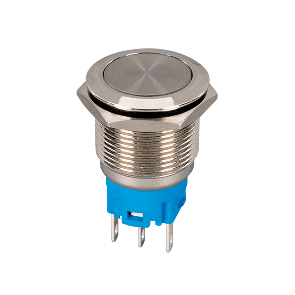 401549 ΜΠΟΥΤΟΝ ΣΤΡΟΓΓΥΛΟ ΜΕ ΕΠΑΝΑΦΟΡΑ EL-2211F 1NO+1NC IP65 - Image 1