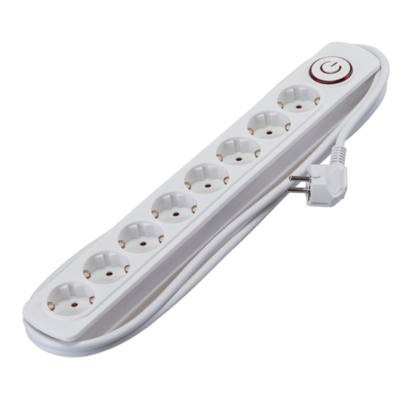 ΠΟΛΎΜΠΡΙΖΟ 8 ΘΈΣΕΩΝ 2m H05VV-F 3X1.5mm² ΜΕ ΔΙΑΚΌΠΤΗ
