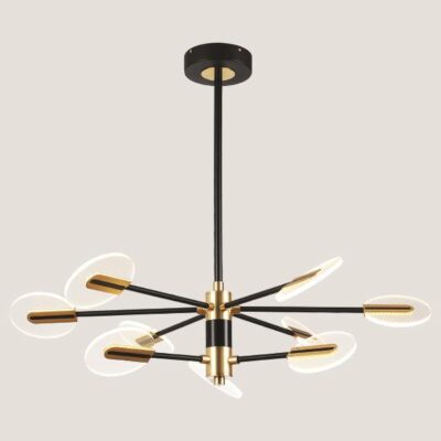 ΦΩΤΙΣΤΙΚΟ ΚΡΕΜΑΣΤΟ 9ΦΩΤΟ LED 63W 3CCT 88X65 ΜΑΥΡΟ-ΧΡΥΣΟ ARTE ILLUMINA