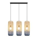 ΦΩΤΙΣΤΙΚΟ ΚΡΕΜΑΣΤΟ 3ΦΩΤΟ Ε27 L1000XH1200 RATTAN ΛΕΥΚΟ ΓΑΛΑΖΙΟ ARTE ILLUMINA KAI