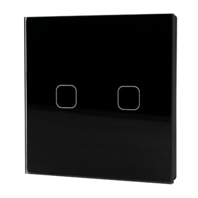 WI-FI SMART TOUCH EU 2 GANG 1 WAY SWITCH BLACK