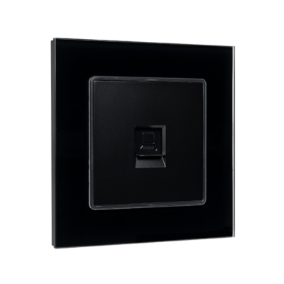 SINGLE LAN SOCKET GLASS FRAME BLACK