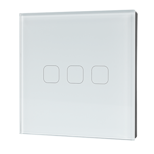 WH WI-FI SMART TOUCH EU 3 GANG 1 WAY SWITCH WHITE - Image 1