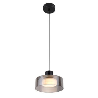 ΦΩΤΙΣΤΙΚΟ ΚΡΕΜΑΣΤΟ ΜΕΤΑΛΛΟ-ΓΥΑΛΙ LED 8W 3000Κ 624Lm 200X115mm  ΜΑΥΡΟ-ΓΚΡΙ ARTE ILLUMINA NIMBUS
