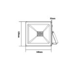ΠΡΟΒΟΛΕΑΣ LED 30W 2650Lm 6000K IP66 ΜΑΥΡΟ - Image 2