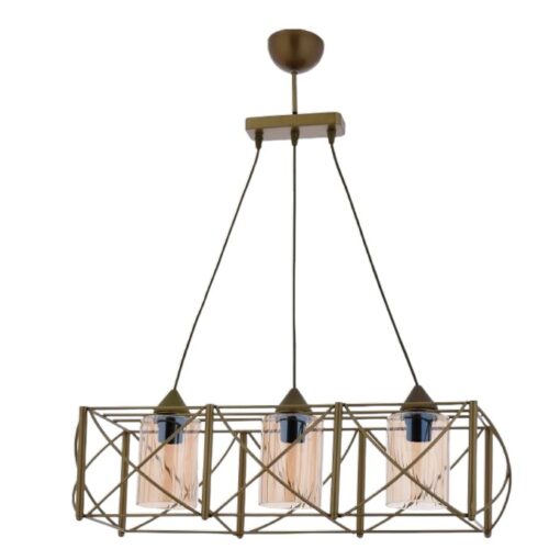 ΦΩΤΙΣΤΙΚΟ ΚΡΕΜΑΣΤΟ ΣΙΔΕΡΕΝΙΟ ΧΡΥΣΟ 3ΧΕ27