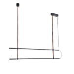 ΦΩΤΙΣΤΙΚΟ ΚΡΕΜΑΣΤΟ ΜΕΤΑΛΛΟ-ΔΕΡΜΑ LED 2x20W 3000K 2460Lm 1400X60X1200mm ΜΑΥΡΟ ARTE ILLUMINA LINEA - Image 2
