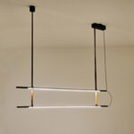 ΦΩΤΙΣΤΙΚΟ ΚΡΕΜΑΣΤΟ ΜΕΤΑΛΛΟ-ΔΕΡΜΑ LED 2x20W 3000K 2460Lm 1400X60X1200mm ΜΑΥΡΟ ARTE ILLUMINA LINEA - Image 3
