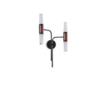 ΑΠΛΙΚΑ TOIXOY ΑΛΟΥΜΙΝΙΟΥ LED 2X6W 3000K 1200Lm 420X130mm ΜΑΥΡΟ-ΧΡΥΣΟ ARTE ILLUMINA VELAS - Image 2