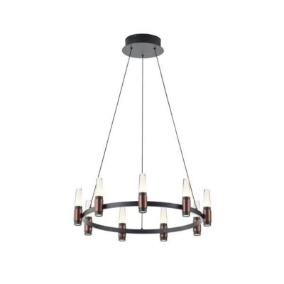 ΦΩΤΙΣΤΙΚΟ ΚΡΕΜΑΣΤΟ ΑΛΟΥΜΙΝΙΟ LED 43W 3000K 4300Lm Φ630XΗ1500mm ΜΑΥΡΟ-ΚΑΦΕ  ARTE ILLUMINA VELAS