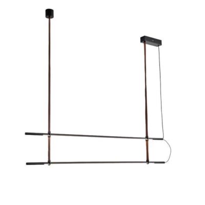 ΦΩΤΙΣΤΙΚΟ ΚΡΕΜΑΣΤΟ ΜΕΤΑΛΛΟ-ΔΕΡΜΑ LED 2x20W 3000K 2460Lm 1400X60X1200mm ΜΑΥΡΟ ARTE ILLUMINA LINEA