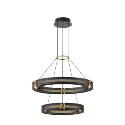 ΦΩΤΙΣΤΙΚΟ ΚΡΕΜΑΣΤΟ ΑΛΟΥΜΙΝΙΟ LED 62W 3720Lm 3000K 620X1200mm ΜΑΥΡΟ-ΧΡΥΣΟ ARTE ILLUMINA LUIS
